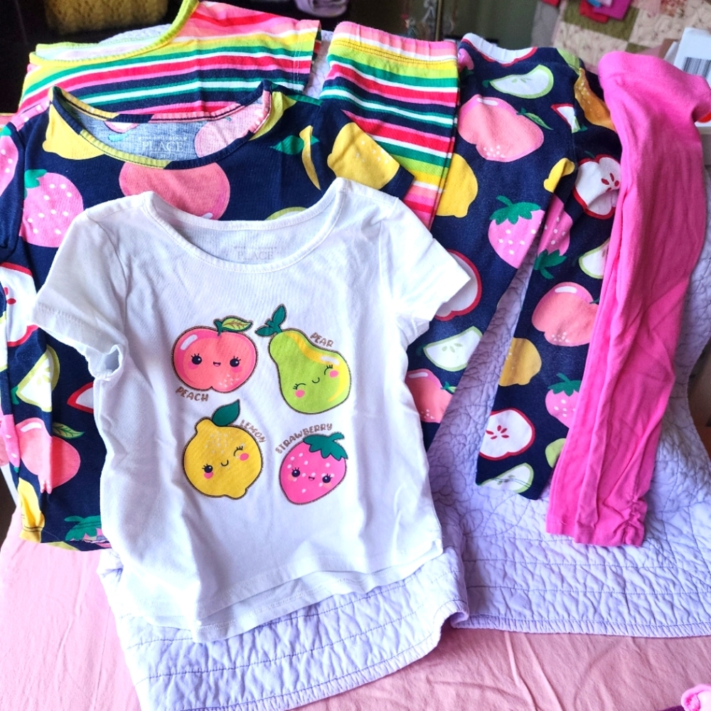 Tcp 3T mix n match 6pc fruit & stripes outfit bundle lot